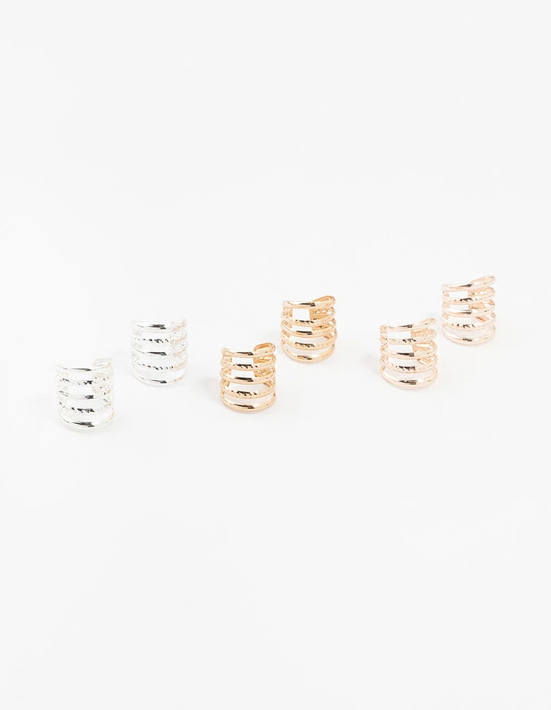 Mixed Metals Ear Cuffs 6-Pack