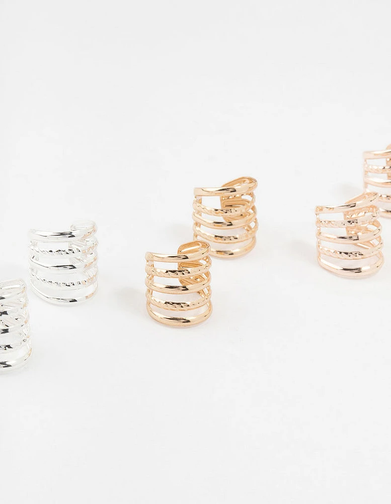 Mixed Metals Ear Cuffs 6-Pack