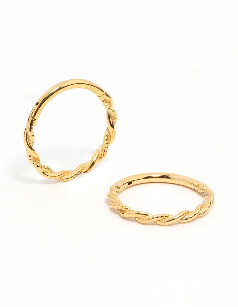 Gold Plated Surgical Steel Sleeper Earrings 10MM