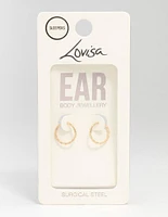 Gold Plated Surgical Steel Sleeper Earrings 10MM