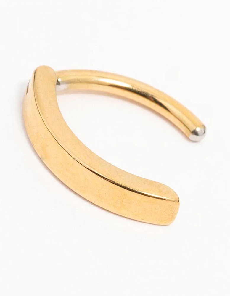 Gold Plated Surgical Steel Plain Curved Belly Ring