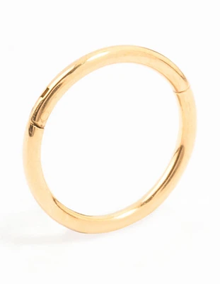 Gold Plated Surgical Steel Fine Clicker Ring 7MM