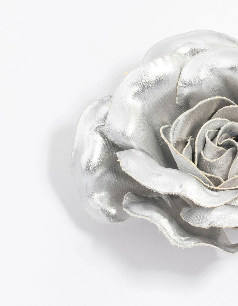 Large Metallic Flower Clip