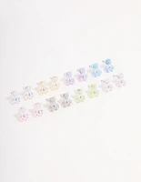 Rhodium Gummy Bear Earring 8-Pack