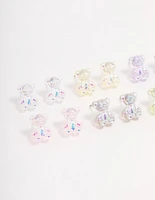 Rhodium Gummy Bear Earring 8-Pack