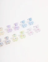 Rhodium Gummy Bear Earring 8-Pack