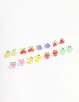 Rhodium Fruit Salad Earring 8-Pack