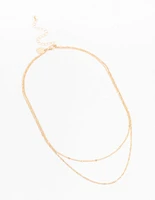 Gold Rope Double Chain Necklace