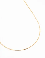 Gold Box Chain Necklace