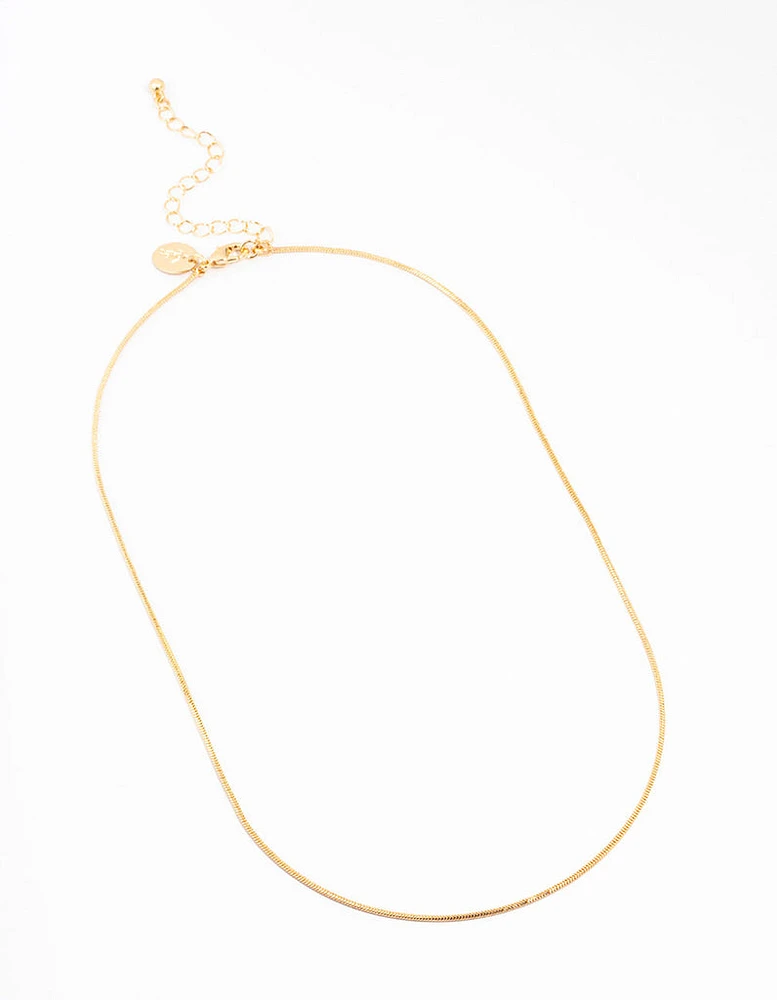 Gold Box Chain Necklace