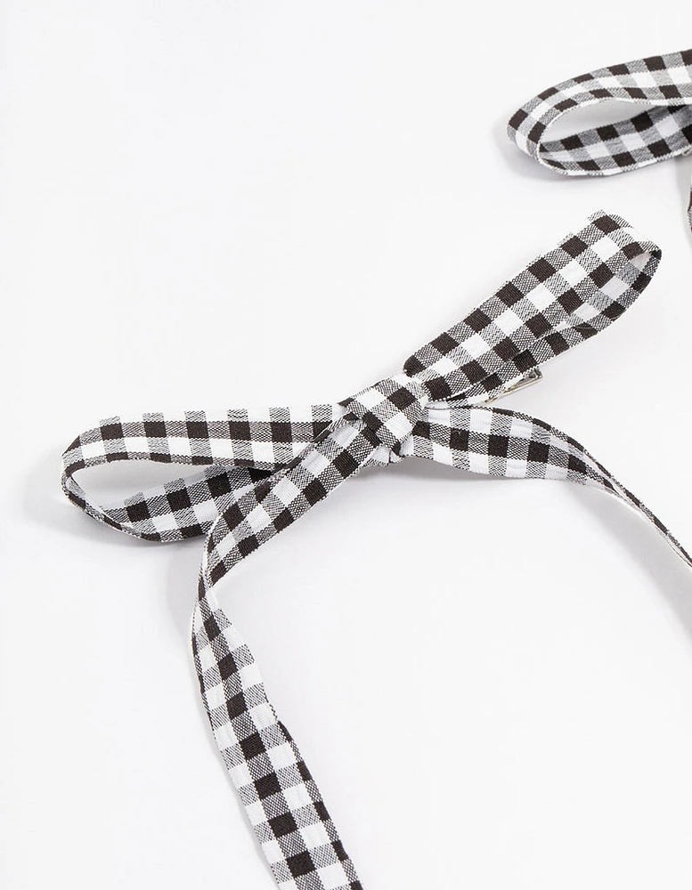 Gingham Fabric Bows 2-Pack