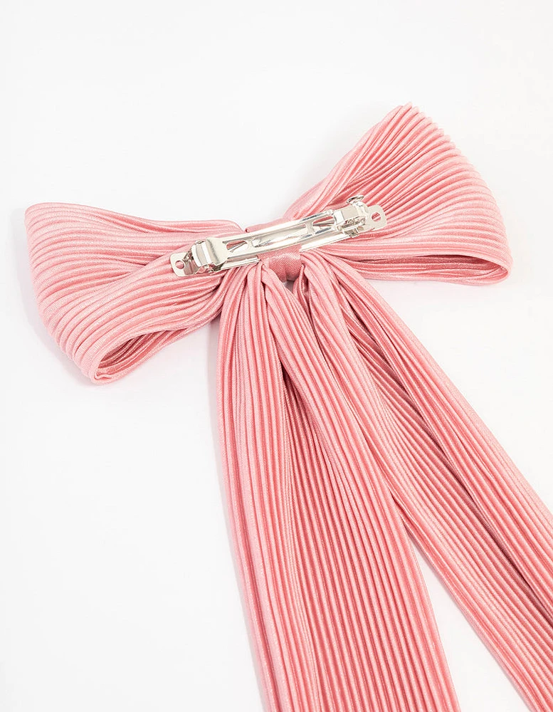 Classic Fabric Plisse Bow Clip