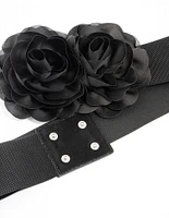 Adjustable Fabric Flower Stretch Belt