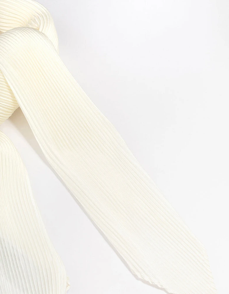 Pleated Satin Fabric Scarf