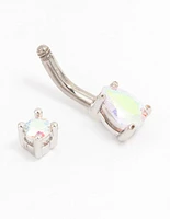 Titanium Small Rounded Pear Belly Button Piercing