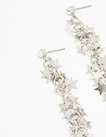 Silver Waterfall Star Drop Earrings