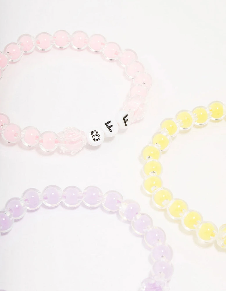 Pastel Beaded Friendship Bracelet 5-Pack