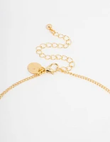 Gold Plated Acrylic Pearl Cross Necklace