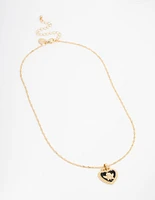 Gold Plated Cherub Heart Necklace