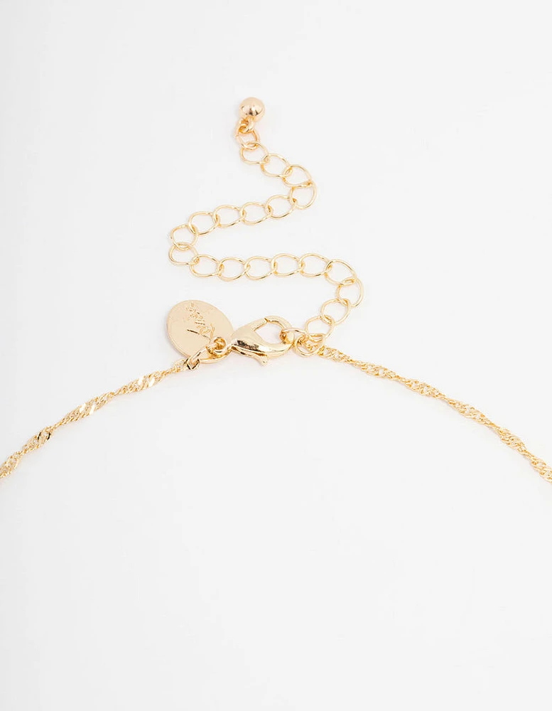 Gold Plated Cherub Heart Necklace