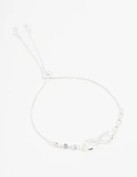 Silver Plated Bling Infinity Toggle Bracelet