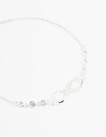 Silver Plated Bling Infinity Toggle Bracelet