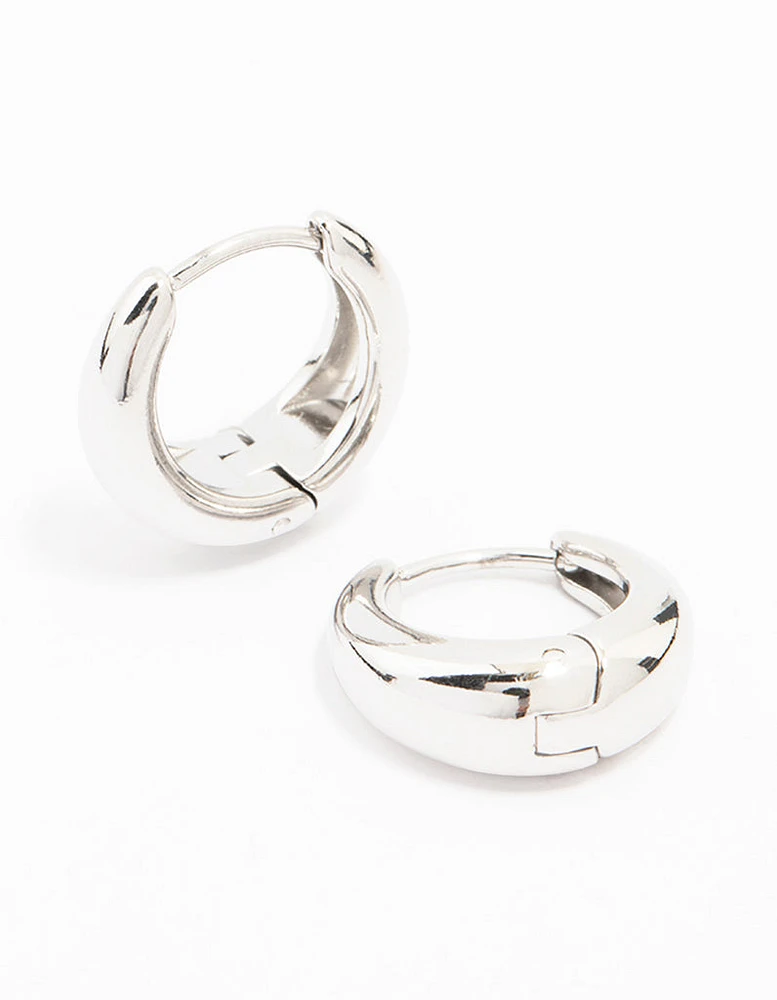 Stainless Steel Mini Drop Huggie Earrings