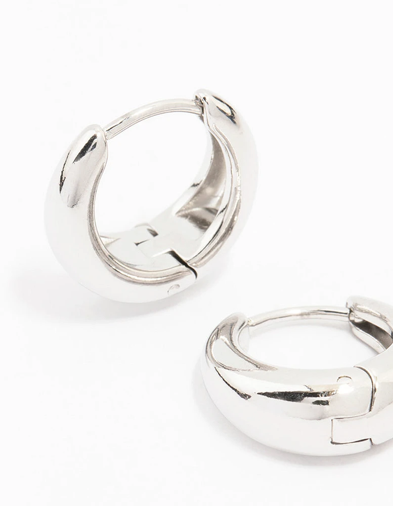 Stainless Steel Mini Drop Huggie Earrings