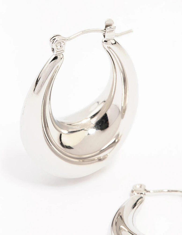 Waterproof Stainless Steel Full Loop Drop Hoop Earrings