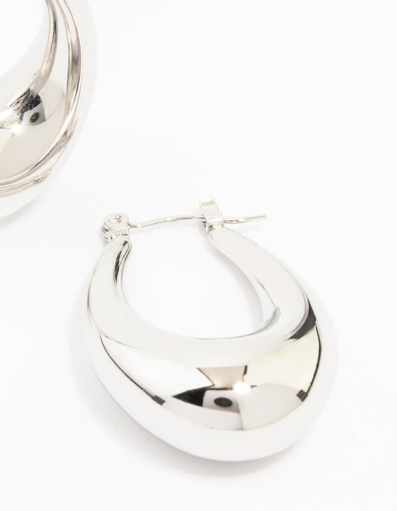 Waterproof Stainless Steel Full Loop Drop Hoop Earrings