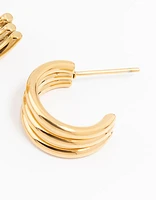 Gold Plated Stainless Steel Cage Hoop Earrings