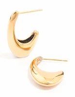 Gold Plated Stainless Steel Oval Hoop Earrings