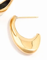 Gold Plated Stainless Steel Oval Hoop Earrings