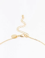 Gold Plated Pave Letter M Necklace