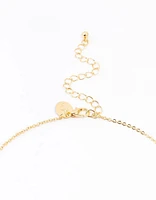 Gold Plated Pave Letter R Necklace