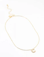 Gold Plated Pave Letter C Necklace