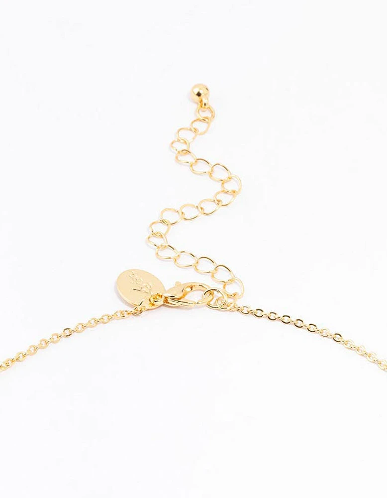 Gold Plated Pave Letter C Necklace