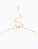 Gold Plated Pave Letter E Necklace