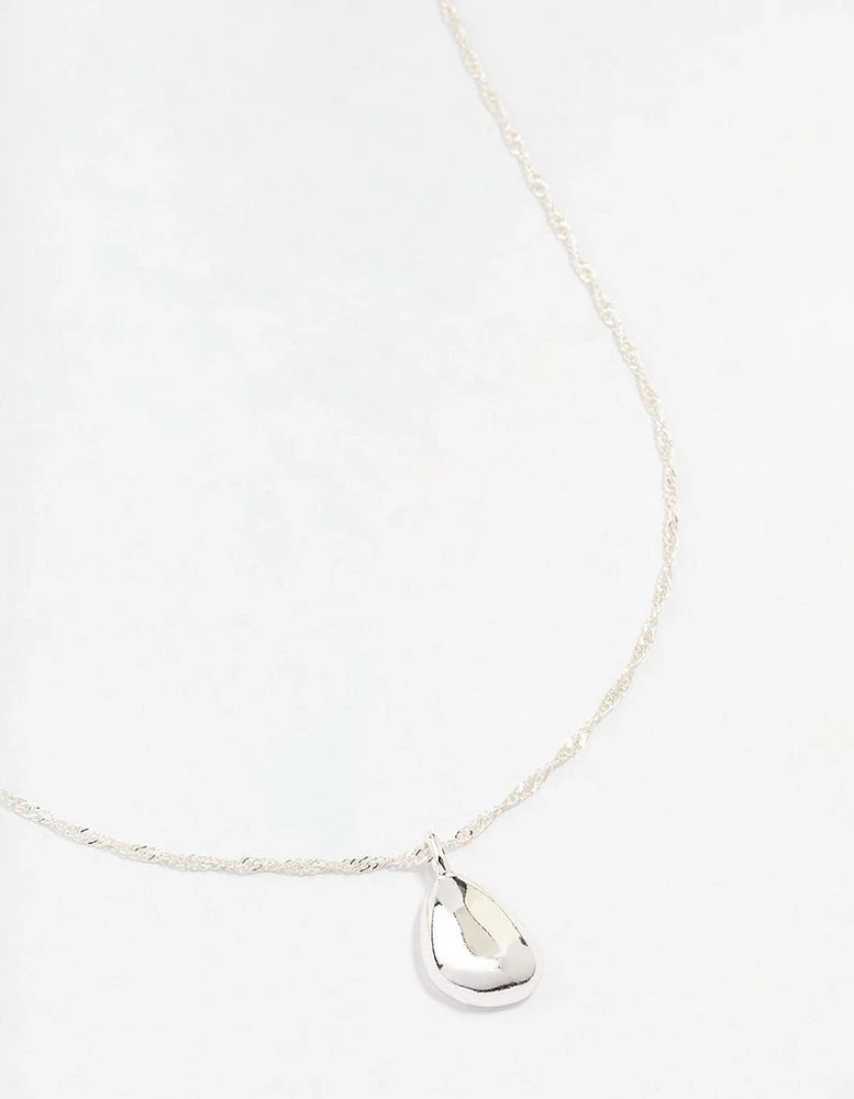 Silver Plated Dainty Drop Twist Necklace