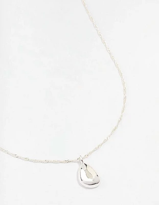 Silver Plated Dainty Drop Twist Necklace