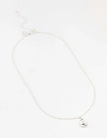 Silver Plated Dainty Drop Twist Necklace