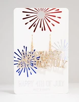 Gold Happy Fourth of July Drop Earrings