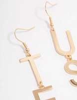 Gold Team USA Drop Earrings