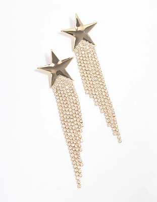 Silver Shooting Star Statement Earrings