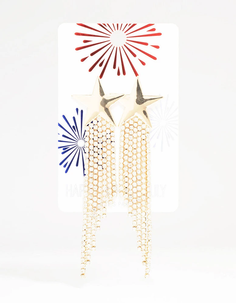 Silver Shooting Star Statement Earrings