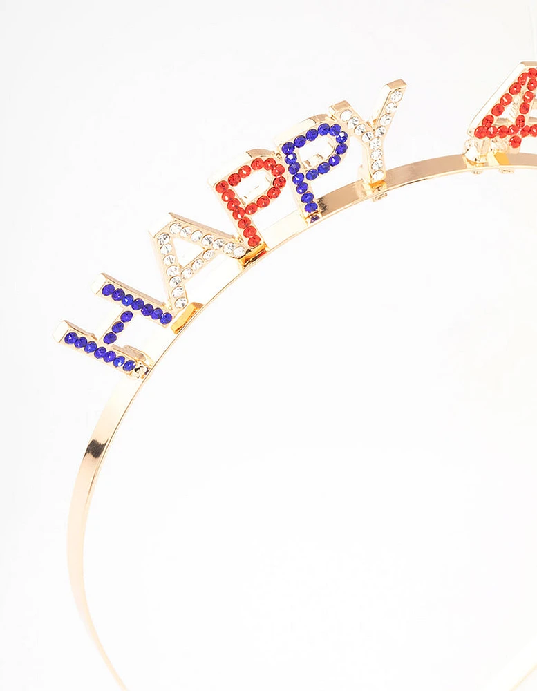 Gold Happy Fourth of July Headband