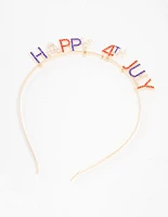 Gold Happy Fourth of July Headband