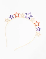 Blue, White & Red Star Headband