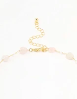 Gold Plated Alternating Semi Precious & Pearl Necklace