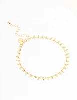 Gold Plated Bohemian Ball Drop Anklet